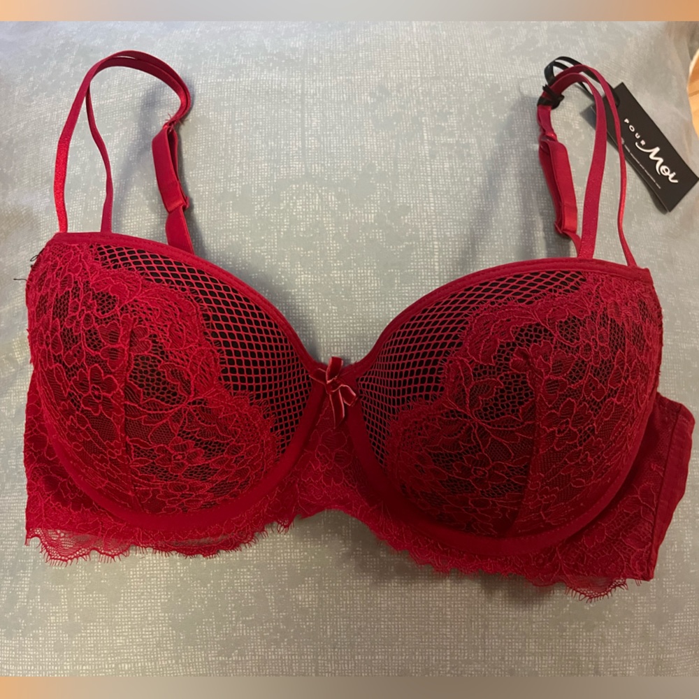 Pour Moi Dark Romance red Padded Bra